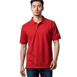 Champion Men's Polo Shirt S Red & Gray Prime Double Dry Short Sleeve Athletic